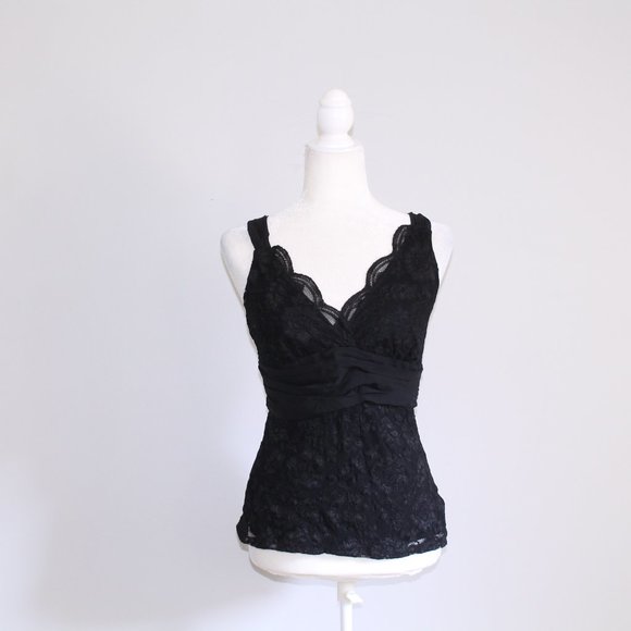 Frederick's of Hollywood Tops - Fredericks of Hollywood Lace Trim VNeck Tank Top L